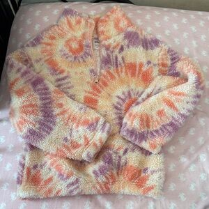 Carter's Tie-Dye Sherpa Pullover - Cream, Coral & Lavender